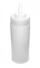 Бутылка для соуса пластиковая прозрачная с мерной шкалой 240 мл