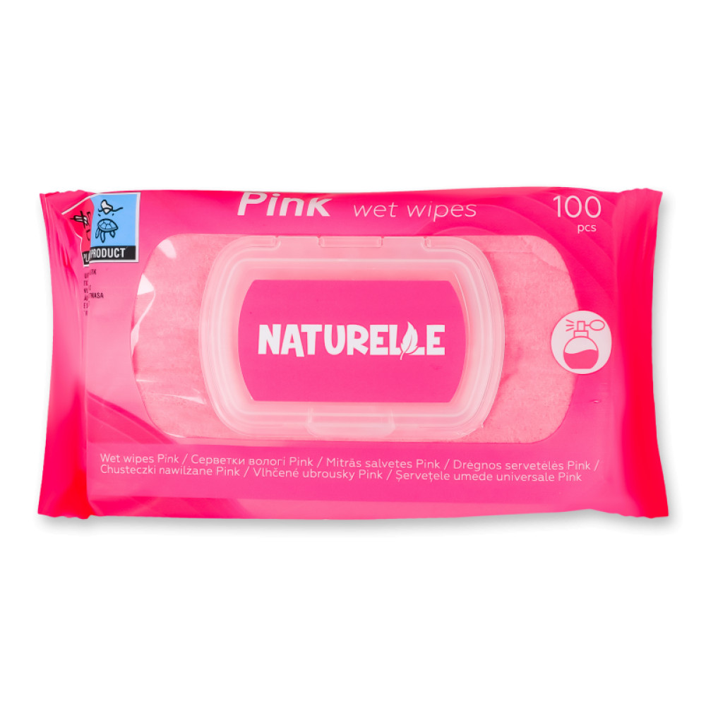 Салфетки влажные Naturelle розовые 100 шт/уп