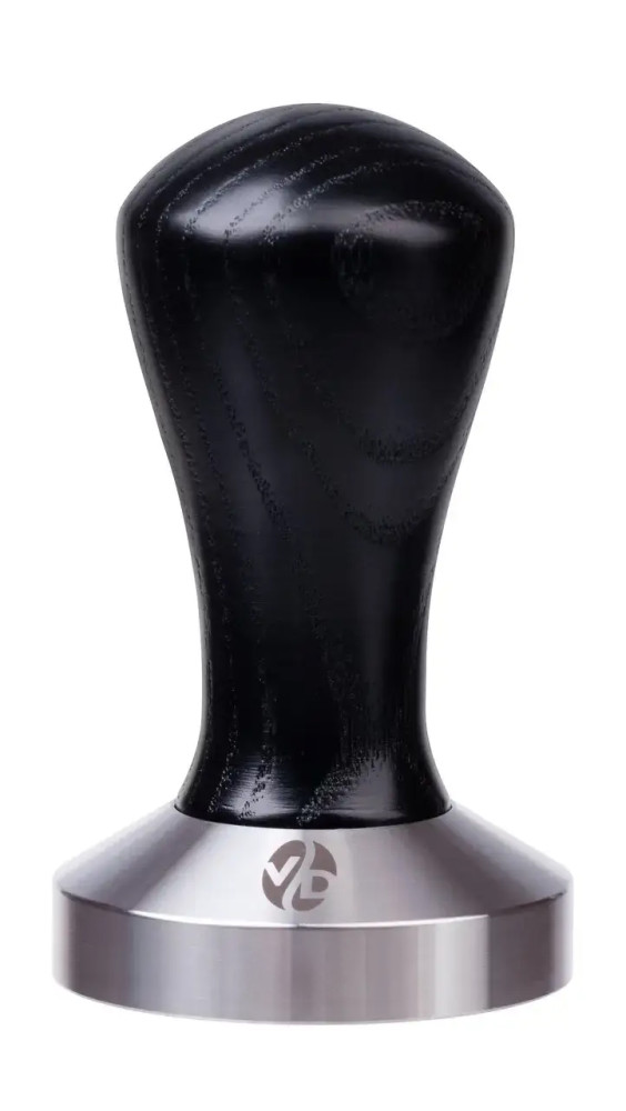 Темпер VD Coffee Classic из нержавеющей стали черный с деревянной ручкой 5,8 см
