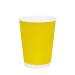Стакан бумажный гофрированный желтый 400 мл 15 шт/уп (кр90, d91) (30 уп/ящ)