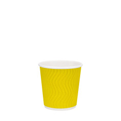 Стакан бумажный гофрированный желтый 110 мл 20 шт/уп (40 уп/ящ)