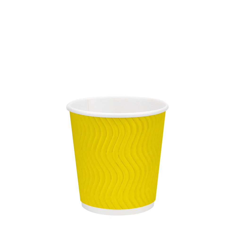 Стакан бумажный гофрированный желтый 175 мл 20 шт/уп (кр70, d70) (45 уп/ящ)
