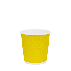 Стакан бумажный гофрированный желтый 175 мл 20 шт/уп (кр70, d70) (45 уп/ящ)