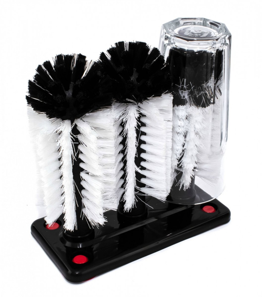 Щетка-ершик для мытья низких стаканов тройная 18,5х8,5х19 см