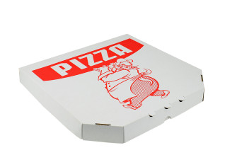 Коробка для пиццы 41 см белая с печатью Поваренок 410х410х40 мм 1 шт