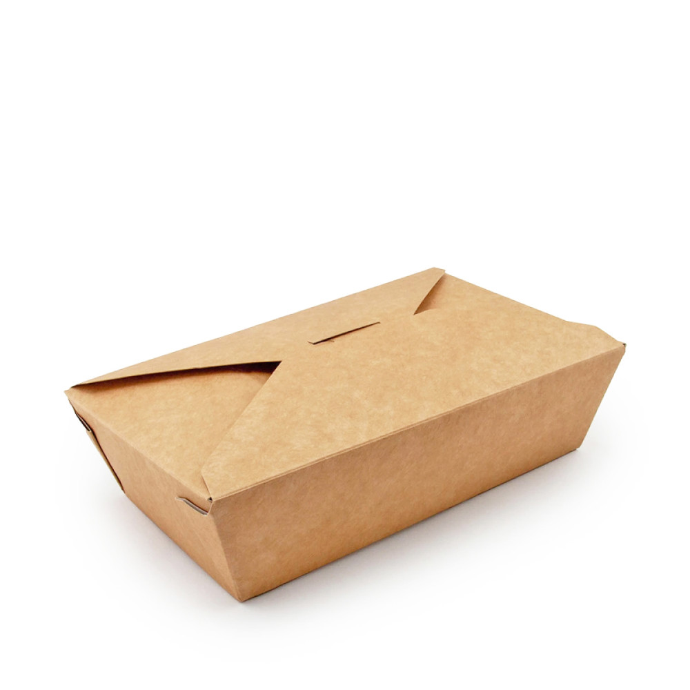 Ланч бокс бумажный крафт-белый 700 мл 150х100х45 мм 50 шт/уп (9 уп/ящ)