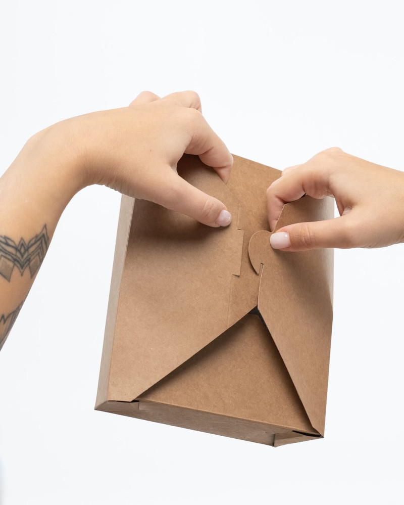 Ланч бокс бумажный фольгированный крафт 650 мл 170х110х65 мм 1 шт