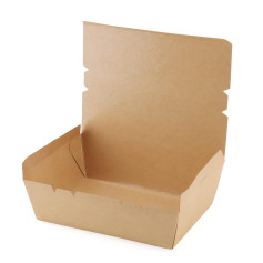 Ланч бокс бумажный крафт 500 мл 150х95х35 мм 1 шт (50/450)