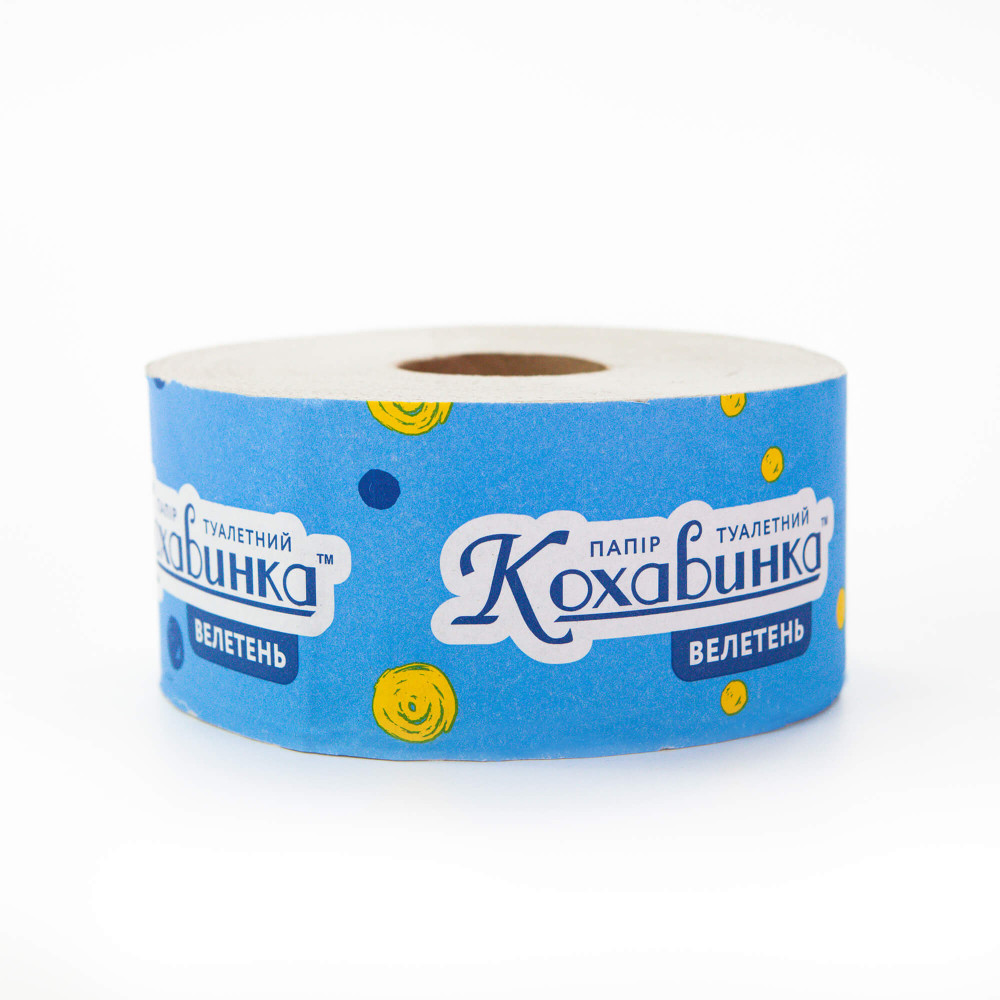 Туалетная бумага Джамбо Кохавинка Великан однослойная серая 125 м 900 отрывов 1 рулон (8 рул/уп)