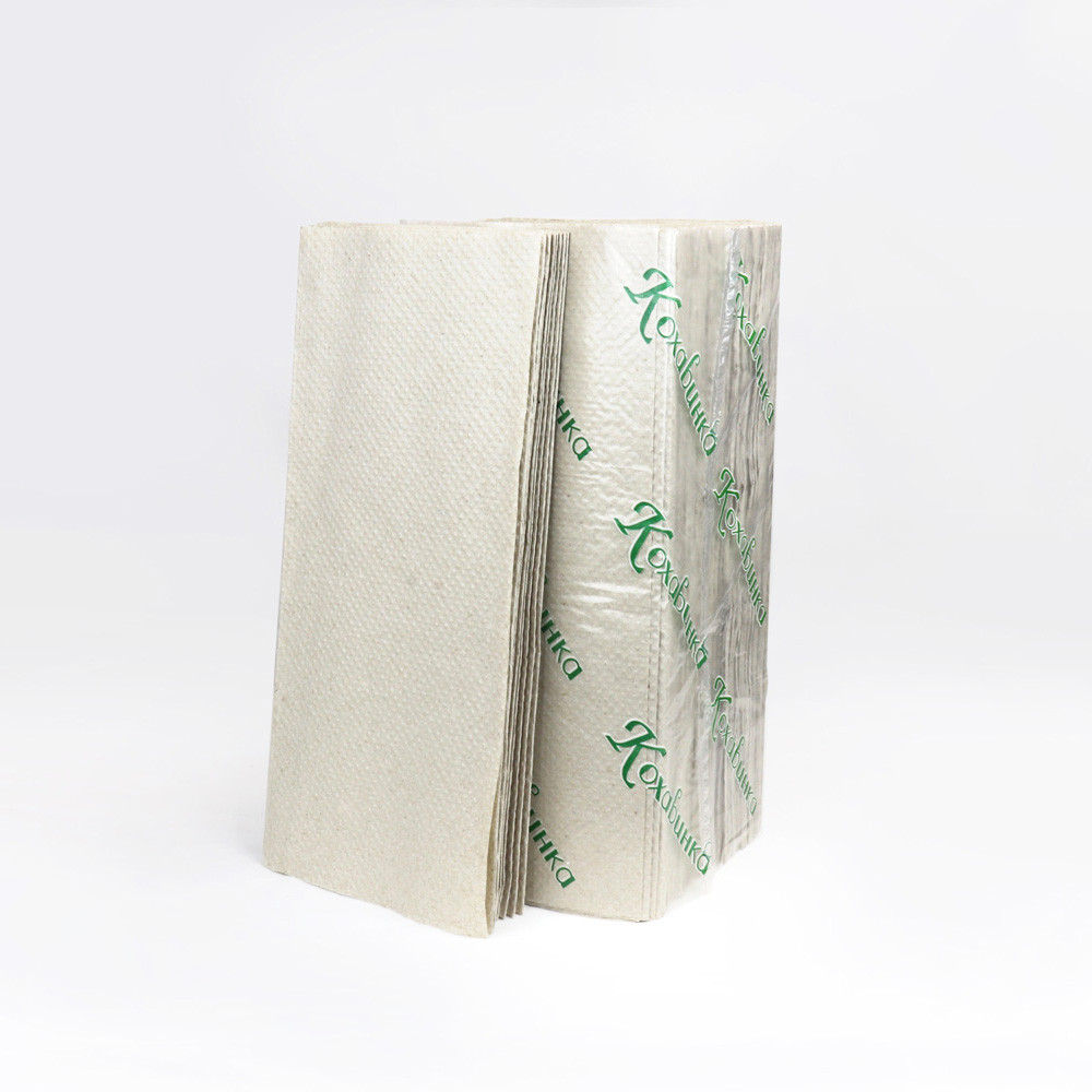 Полотенце бумажное листовое Кохавинка V-сложения однослойное серое 250х230 мм 170 листов/уп (25 уп/ящ)