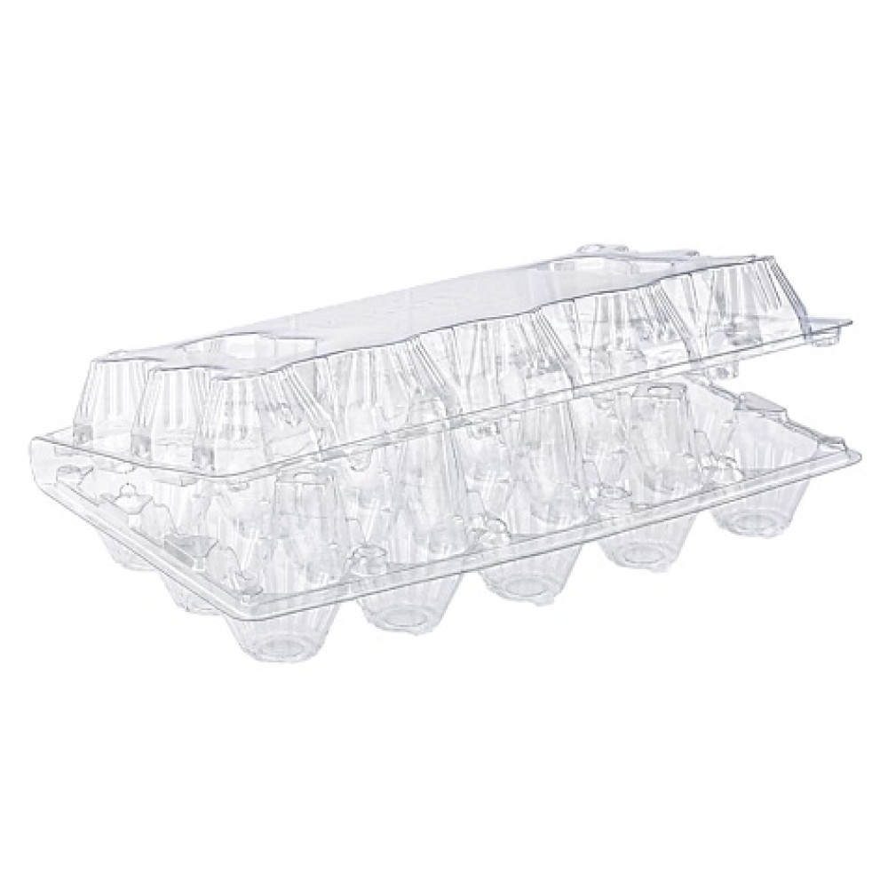 Упаковка для куриных яиц пластиковая 15 ячеек прозрачная 248х153х70 мм 1 шт (500 шт/ящ)