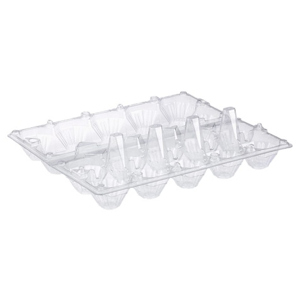 Упаковка для куриных яиц пластиковая 10 ячеек прозрачная 250х105х70 мм 1 шт (600 шт/ящ)