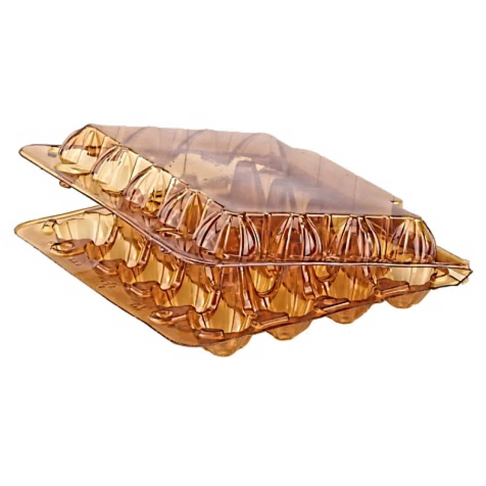 Упаковка для перепелиных яиц пластиковая 20 ячеек коричневая 170х150х39 мм 1 шт (744 шт/ящ)