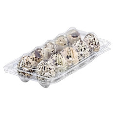 Упаковка для перепелиных яиц пластиковая 10 ячеек прозрачная 168х82х39 мм 1 шт (1000 шт/ящ)