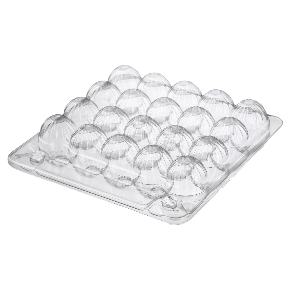 Упаковка для перепелиных яиц пластиковая 20 ячеек ПС-111 прозрачная 155х150х40 мм 600 шт/ящ