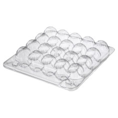 Упаковка для перепелиных яиц пластиковая 20 ячеек ПС-111 прозрачная 155х150х40 мм 1 шт (600 шт/ящ)