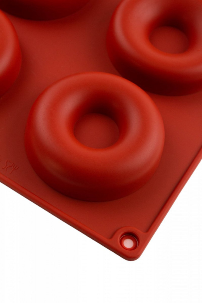 Форма силиконовая Профи Пончик красная 8 секций 6,2 см