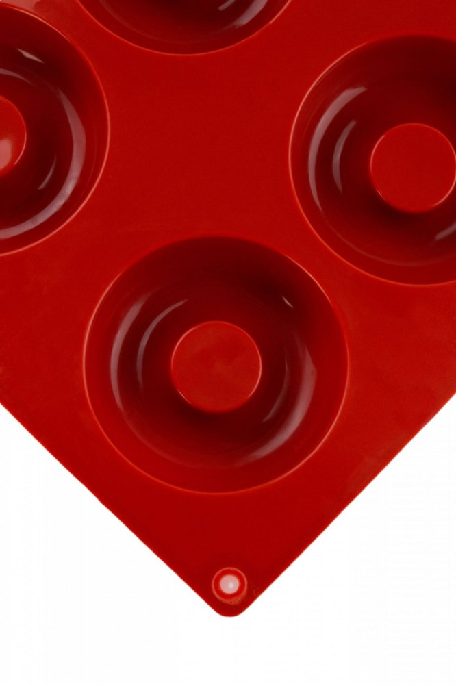 Форма силиконовая Профи Пончик красная 8 секций 6,2 см