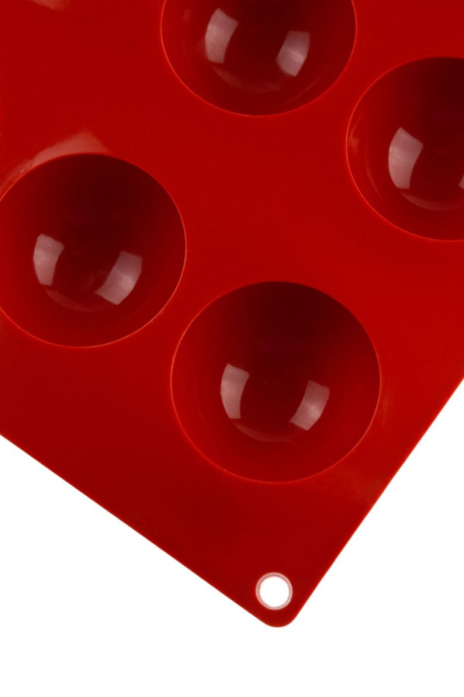 Форма силиконовая Профи Полусфера красная 12 секций 4,5 см