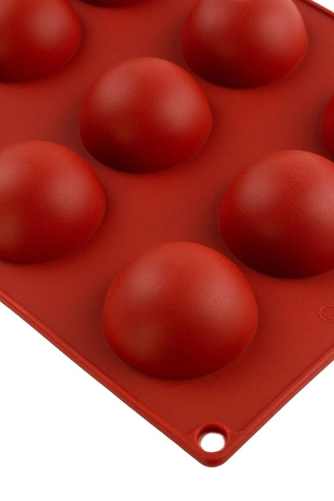 Форма силиконовая Профи Полусфера красная 15 секций 4 см