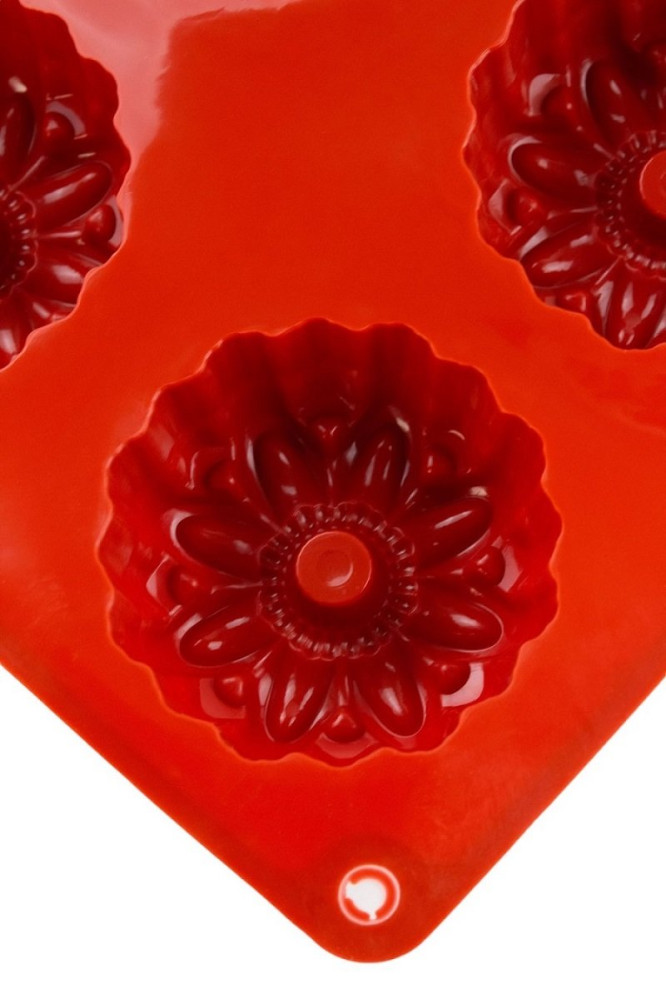 Форма силиконовая Профи Подсолнух красная 8 секций 6 см