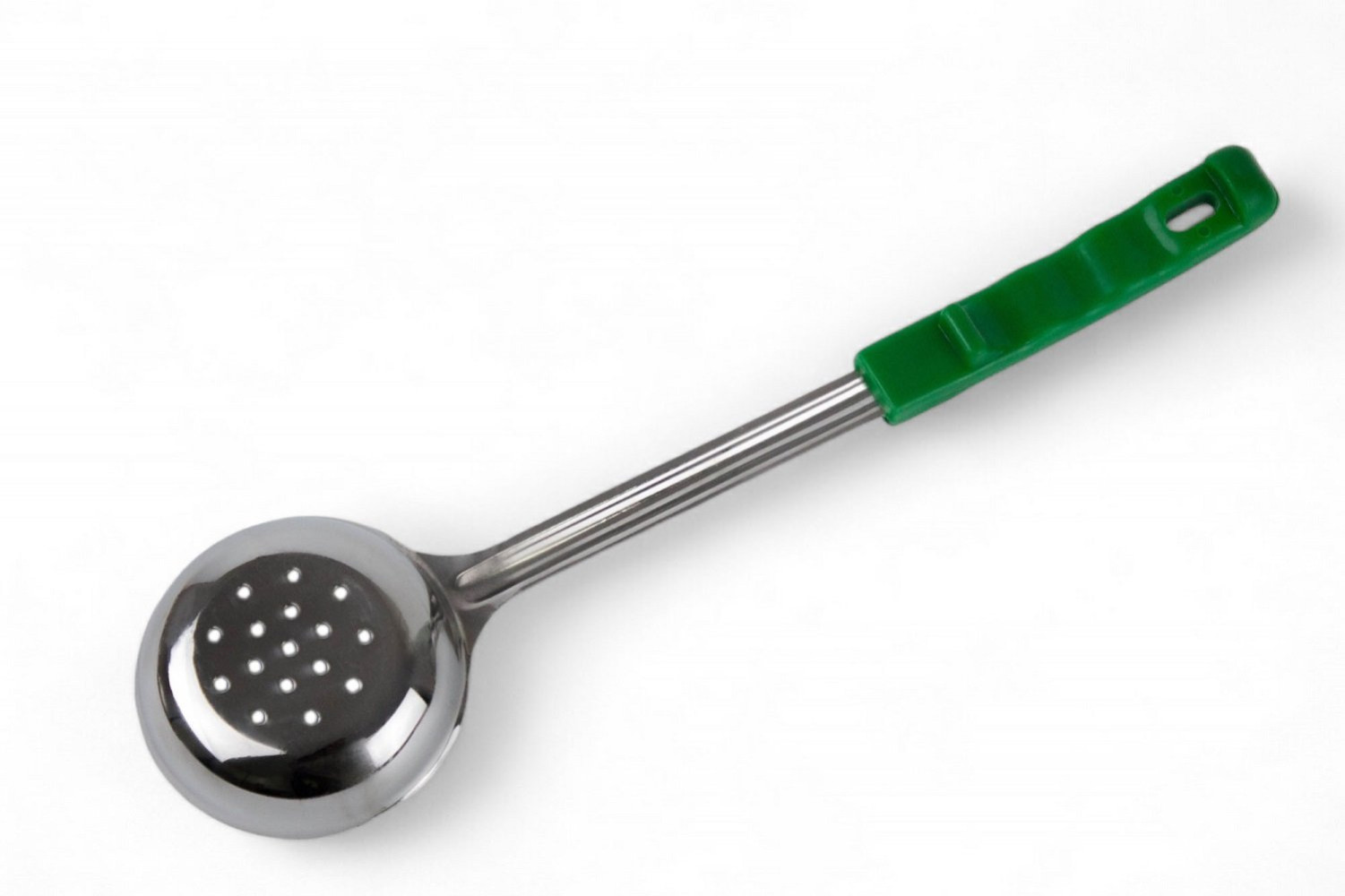 Ложка для соуса из нержавеющей стали перфорированная зеленая 120 мл 35,5 см