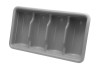 Лоток для столовых приборов из полипропилена 4 секции серый 52х29х10 см