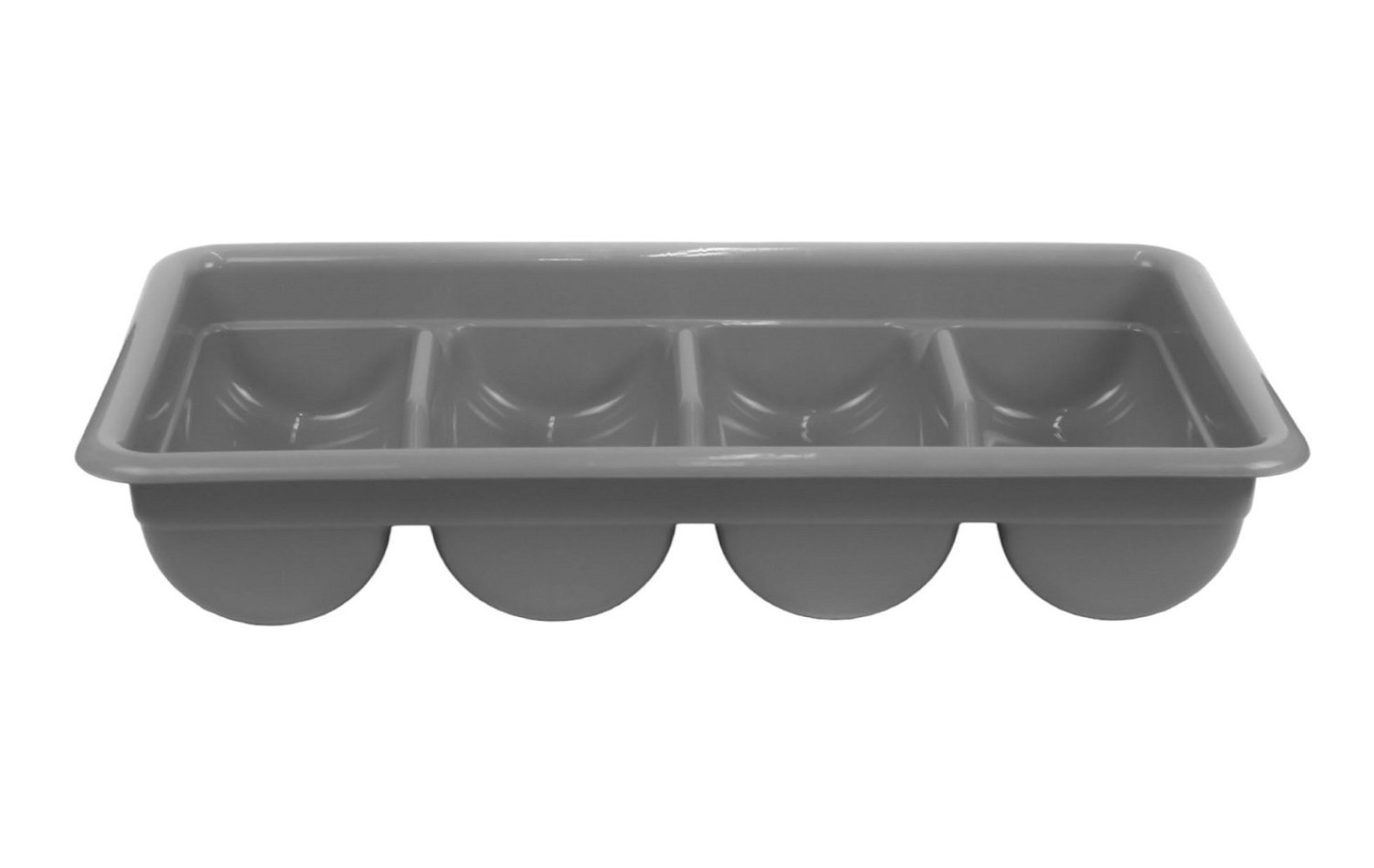 Лоток для столовых приборов из полипропилена 4 секции серый 52х29х10 см