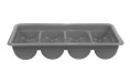Лоток для столовых приборов из полипропилена 4 секции серый 52х29х10 см
