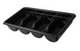 Лоток для столовых приборов из полипропилена 4 секции черный 52х29х10 см