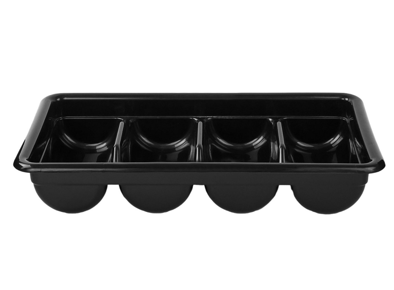 Лоток для столовых приборов из полипропилена 4 секции черный 52х29х10 см