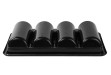 Лоток для столовых приборов из полипропилена 4 секции черный 52х29х10 см