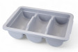 Лоток для столовых приборов из полипропилена 3 секции серый 40,5х29х9,5 см