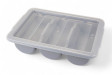 Лоток для столовых приборов из полипропилена 3 секции серый 40,5х29х9,5 см