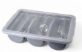Лоток для столовых приборов из полипропилена 3 секции серый 40,5х29х9,5 см