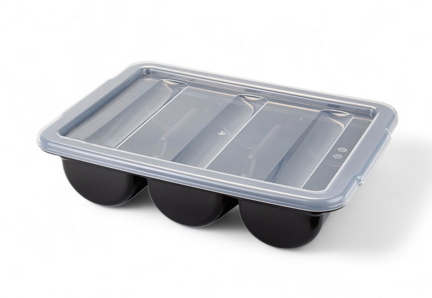 Лоток для столовых приборов из полипропилена 3 секции черный 40,5х29х9,5 см