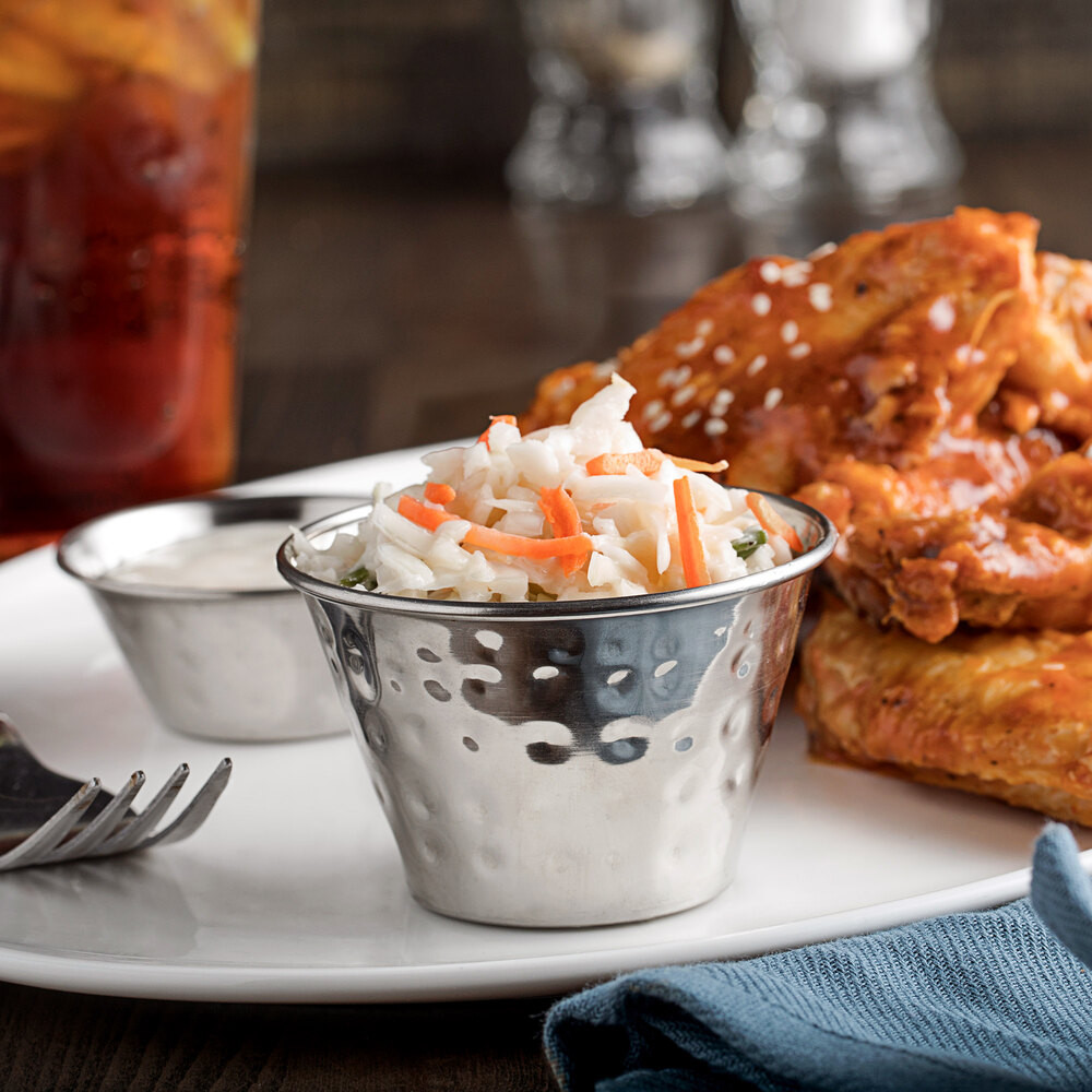 Соусник из нержавеющей стали круглый рельефный 120 мл 7х4,5 см