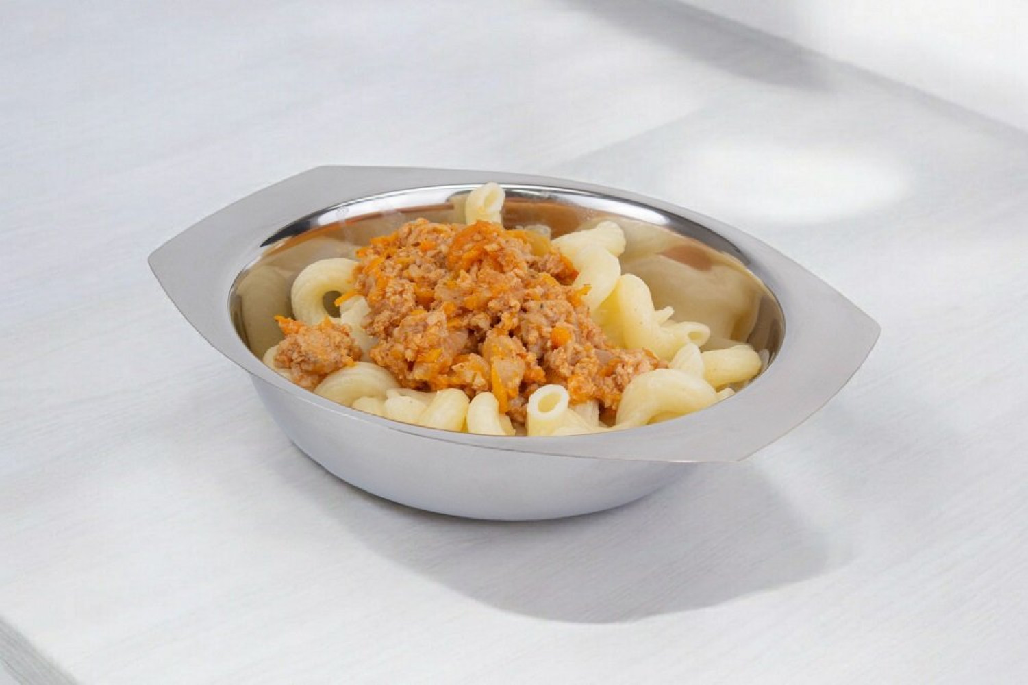 Миска круглая из нержавеющей стали с ручками 450 мл 15х4 см