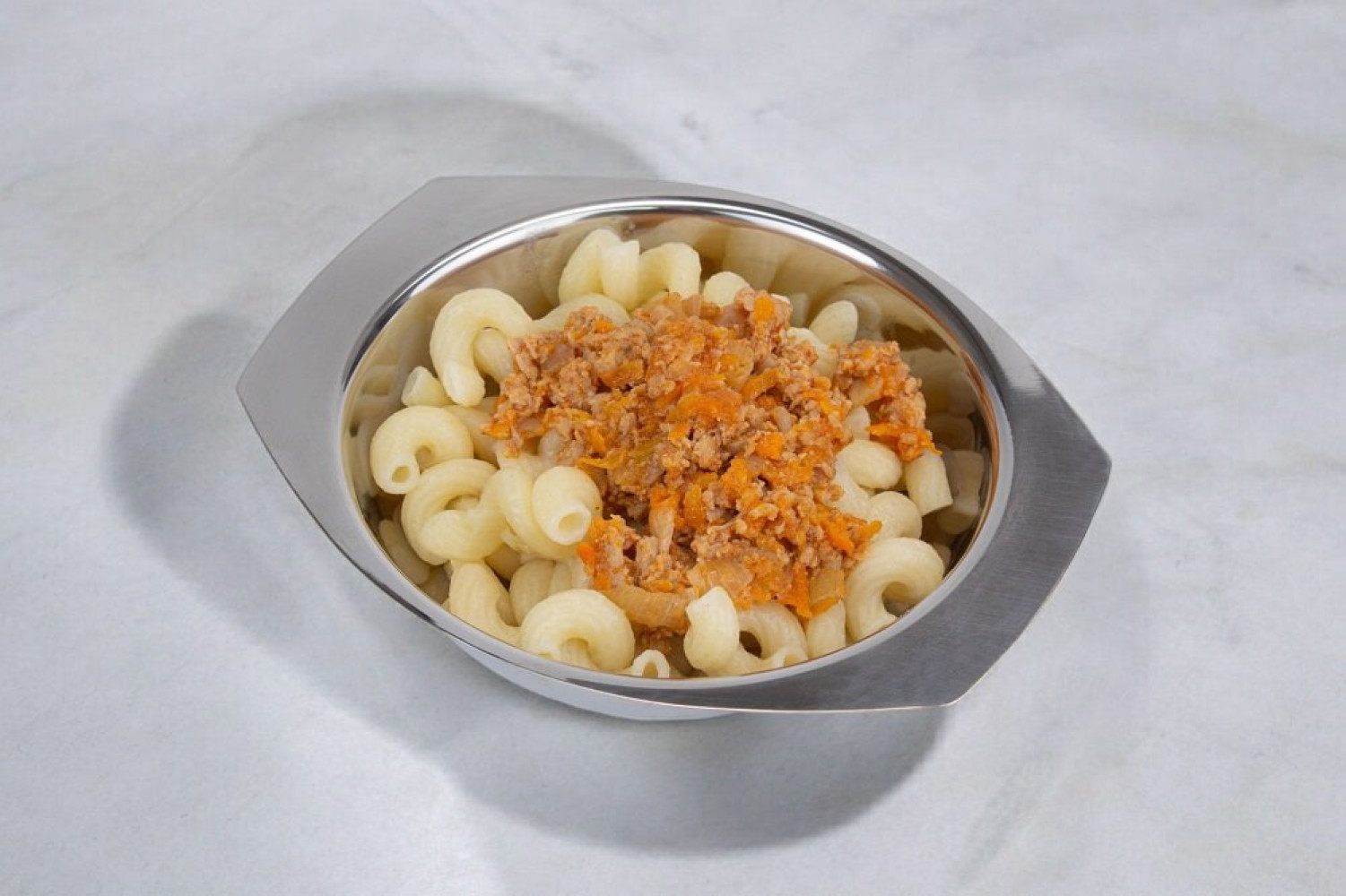 Миска круглая из нержавеющей стали с ручками 450 мл 15х4 см