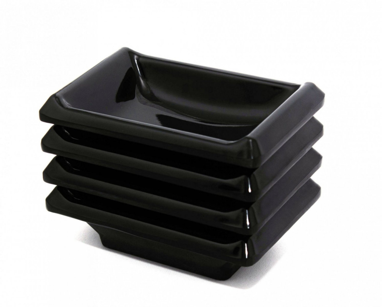 Соусник из меламина прямоугольный черный 40 мл 9,5х6,5х2,8 см