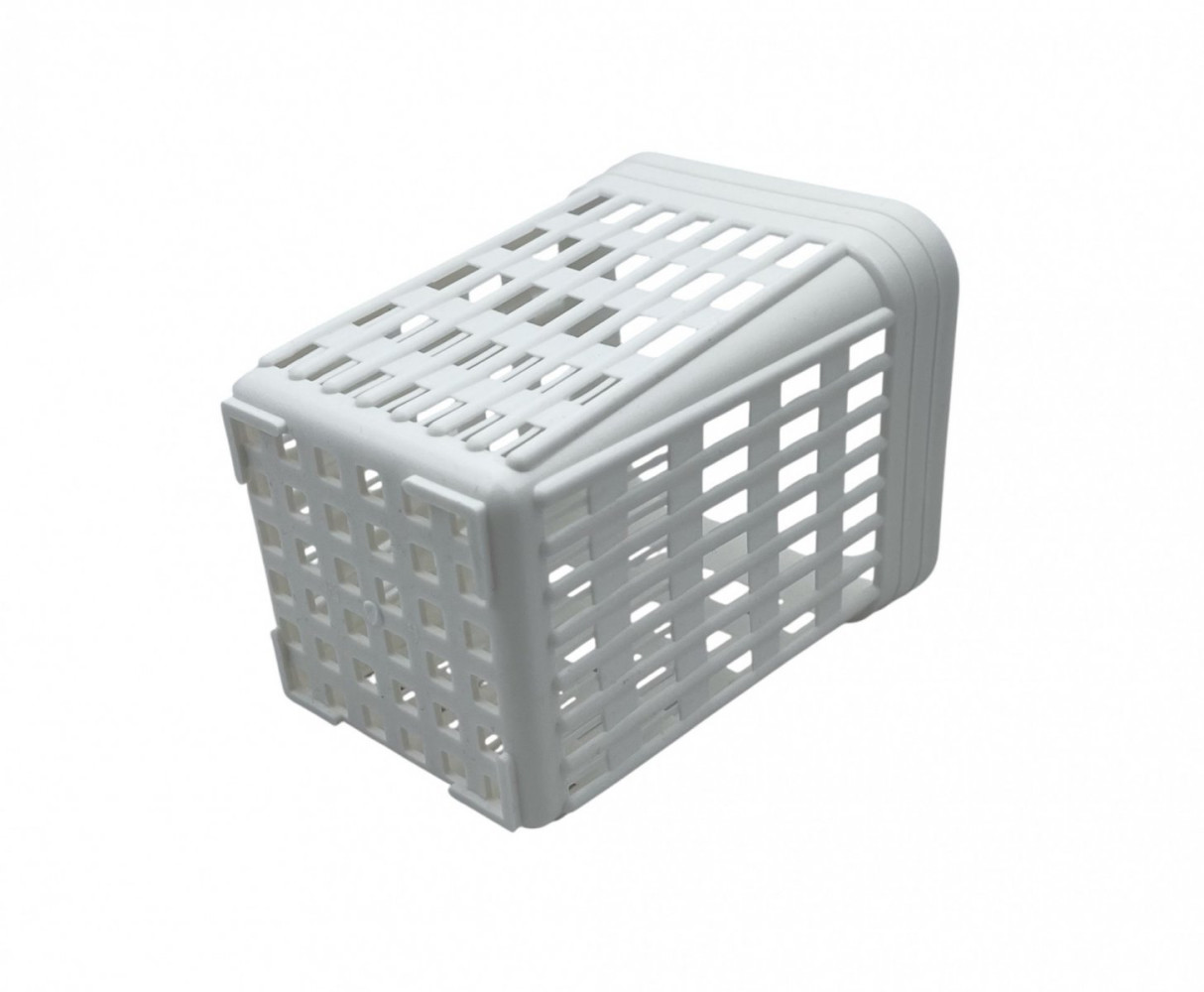 Подставка для столовых приборов из полипропилена квадратная белая 10,7х10,7х13,9 см