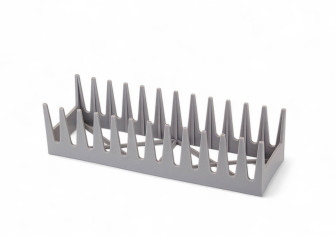 Подставка для тарелок из полипропилена прямоугольная 12 секций серая 29,3х9х7,5 см