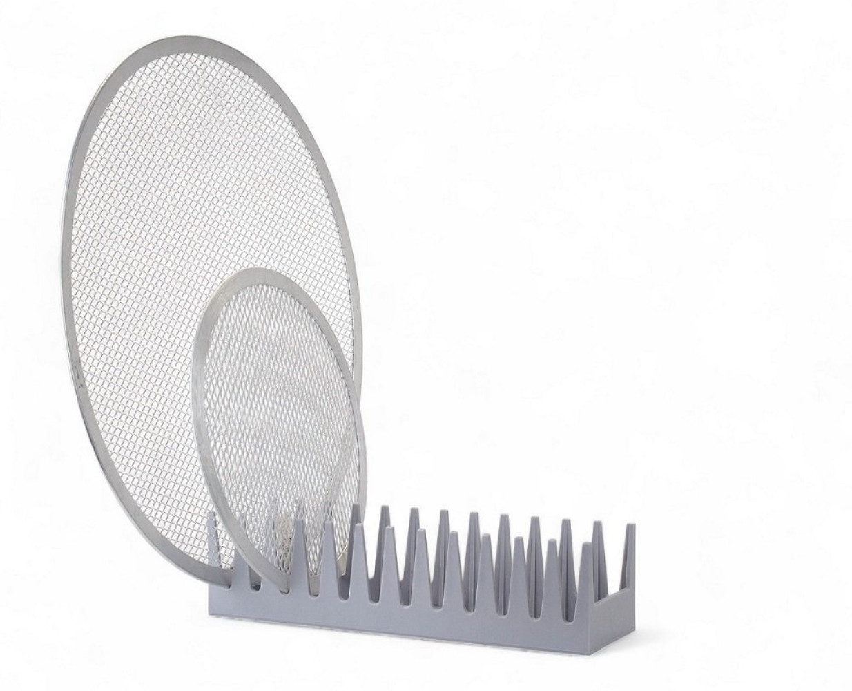 Подставка для тарелок из полипропилена прямоугольная 12 секций серая 29,3х9х7,5 см