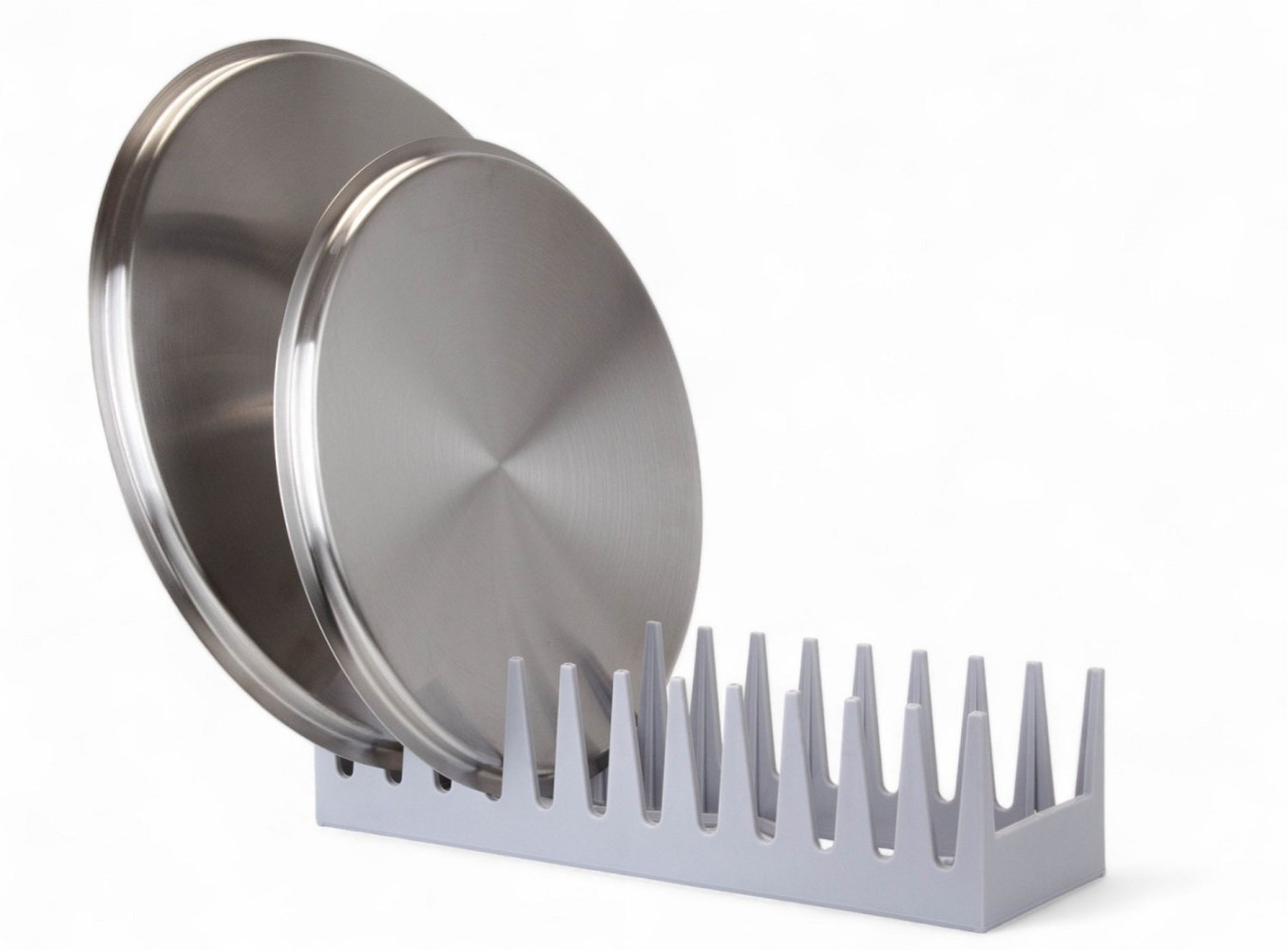 Подставка для тарелок из полипропилена прямоугольная 12 секций серая 29,3х9х7,5 см