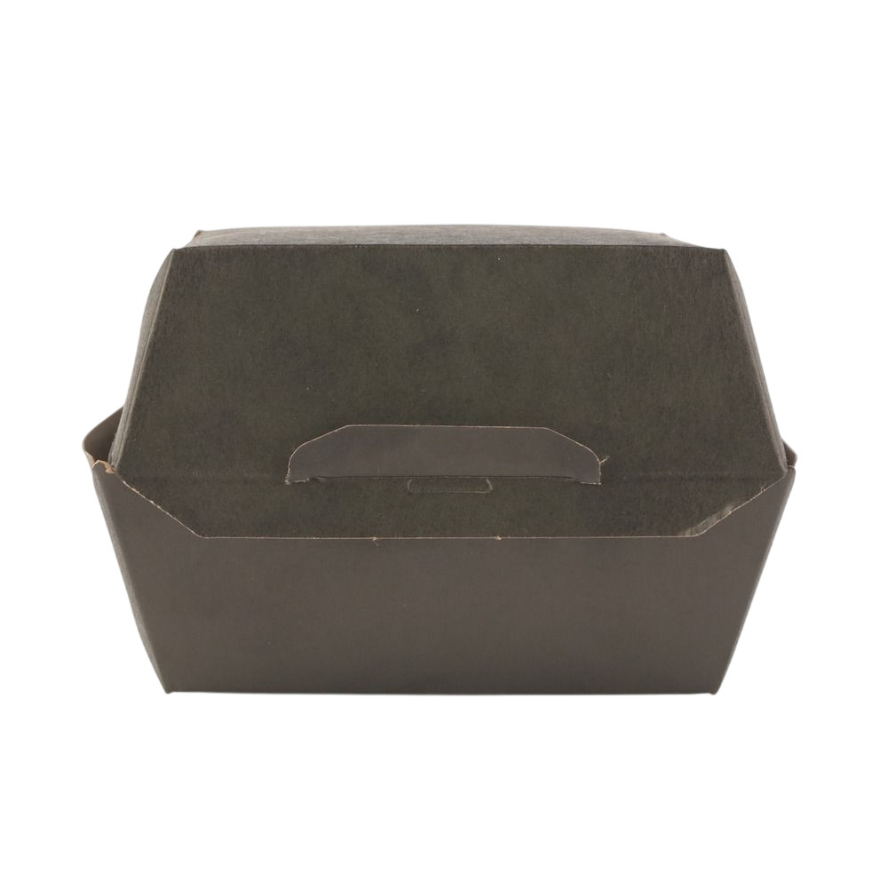 Упаковка для бургера бумажная черный-крафт 100х100х90 мм 1 шт (50/300)