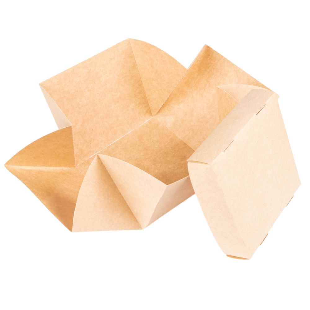 Упаковка для бургера бумажная крафт 120х120х110 мм 1 шт (50/600)