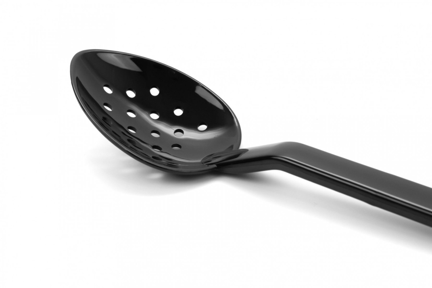 Ложка гарнирная перфорированная из поликарбоната черная 33,3 см