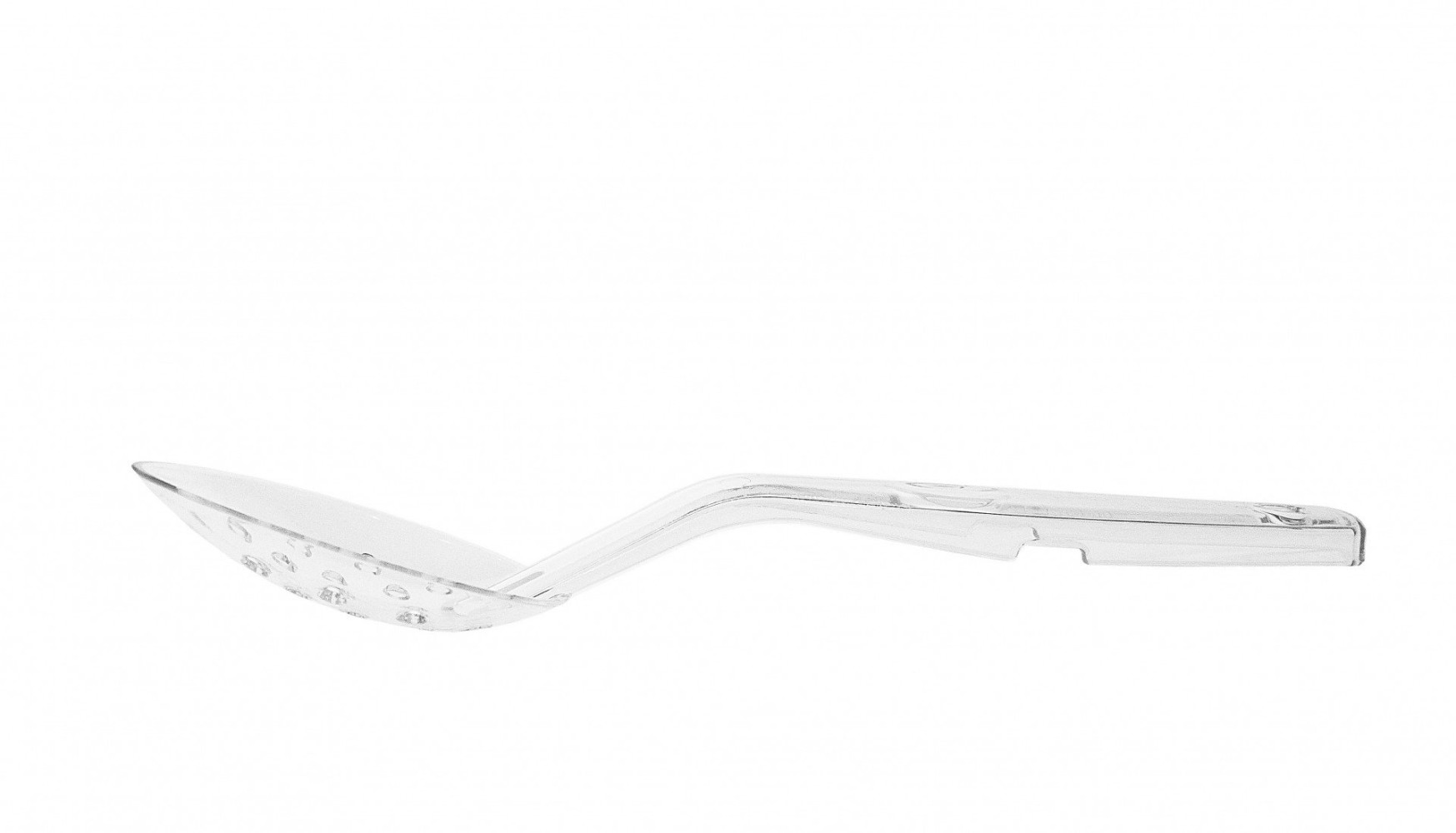 Ложка гарнирная перфорированная из поликарбоната прозрачная 29,5 см