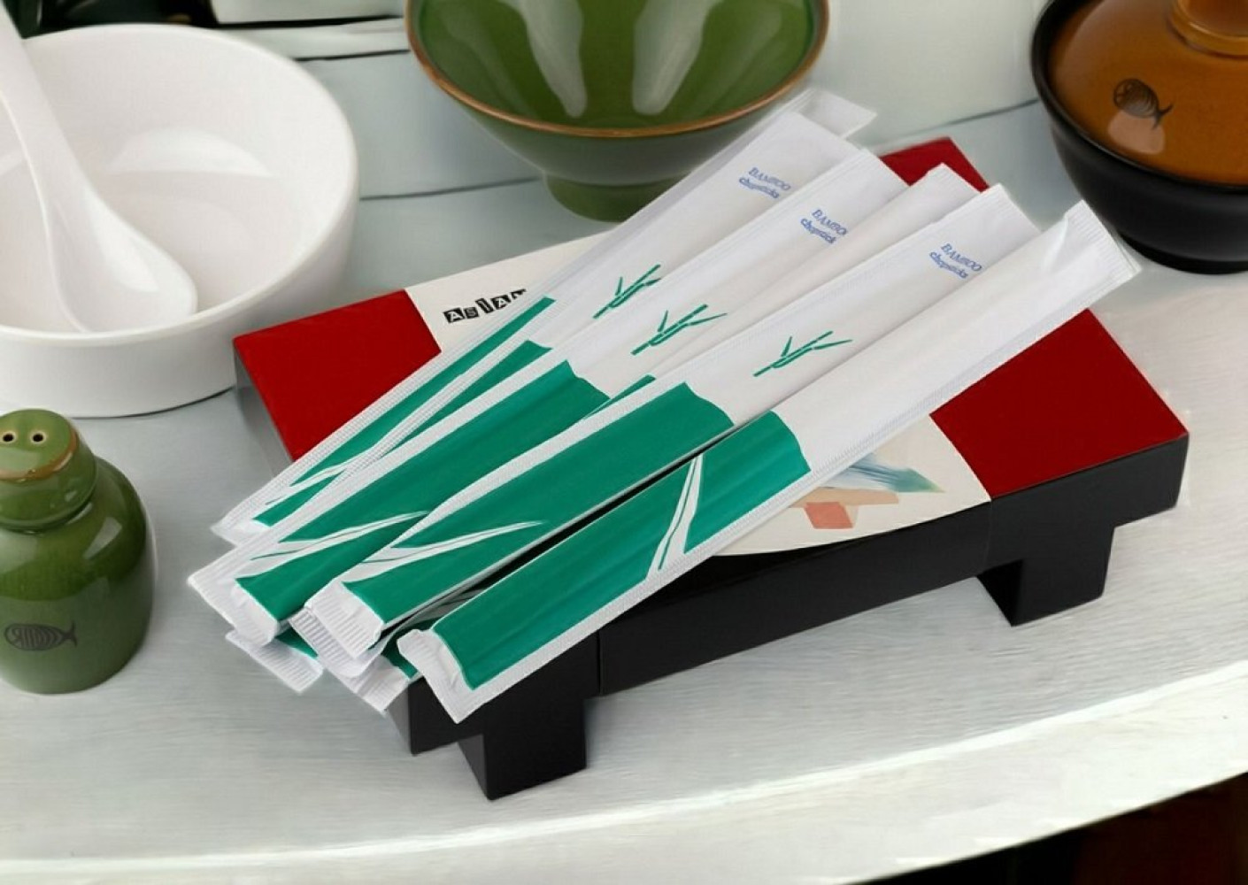 Палочки для суши бамбуковые в индивидуальной упаковке 230х4,2 мм 100 шт/уп (30 уп/ящ)