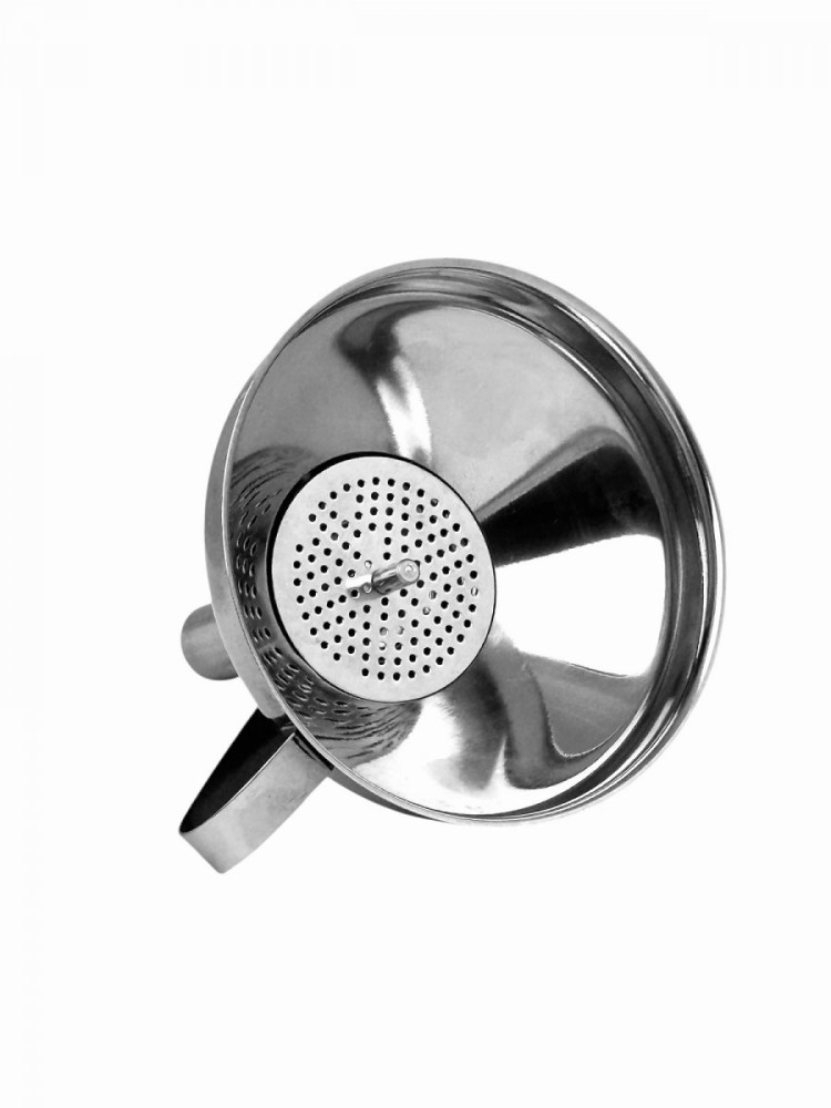 Лейка-воронка из нержавеющей стали с фильтром и ручкой 10,5 см